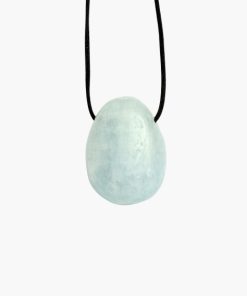 Anhänger Trommelstein gebohrt Coelestin