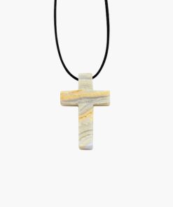 Anhänger Kreuz aus Chalcedon blau