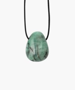 Anhänger Trommelstein gebohrt Smaragd