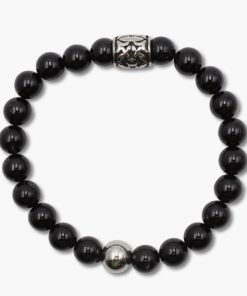 Herren Armband aus schwarzem Turmalin