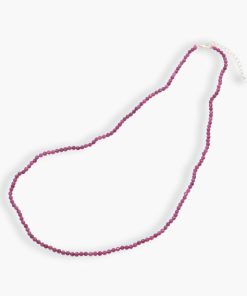 Kugelkette facettiert aus Rubin mit Silberverschluss