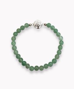 Kugelarmband Aventurin grün mit zartem Lebensbaum