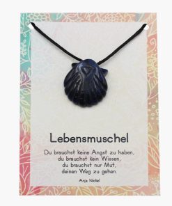 Lebensmuschel Anhänger aus Sodalith auf großer Karte