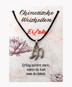 Anhänger Erfolg – Chinesische Weisheiten aus Zinn auf großer Karte