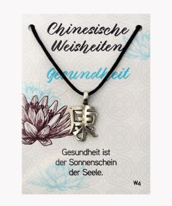 Anhänger Gesundheit – Chinesische Weisheiten aus Zinn auf großer Karte