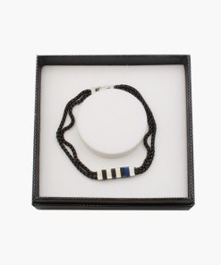 Edelstahl Armband für Männer mit Verschluss in Geschenkbox schwarz/blau/silber