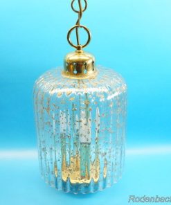 3-flammige Deckenleuchte | Deckenlampe Klar-Glas mit Gold Einschmelzungen