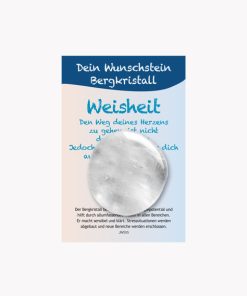 Taschenstein „Weisheit“ Bergkristall auf kleiner Karte