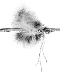 Kopfband Charleston weiße Feder