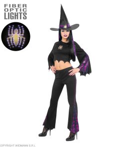 Hexe mit leuchtender Spinne