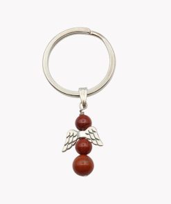Glücksengel Schlüsselanhänger aus Roter Jaspis