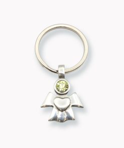 Engel mit Kristall hellgelb Schlüsselanhänger