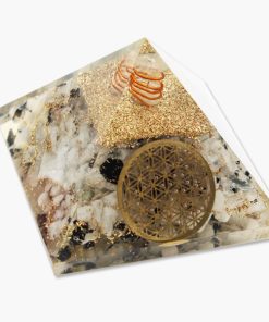 Orgonit Pyramide Blume des Lebens Regenbogenmondstein