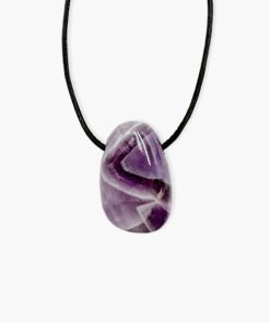 Anhänger Trommelstein gebohrt Amethyst Chevron
