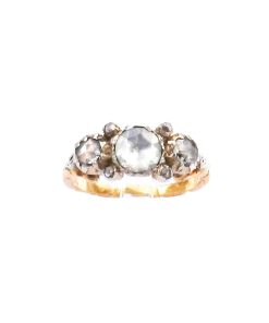 Antiker Diamant Ring mit Diamantrosen in 14K und Silber, Niederlande um 1860