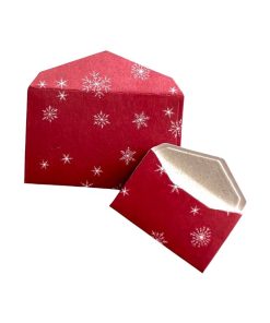 2 Briefumschläge | Rot mit Schneeflocken