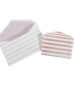 2 Briefumschläge | Rosa gestreift