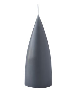 cone shaped candle, 16 cm, Farbe charcoal grey