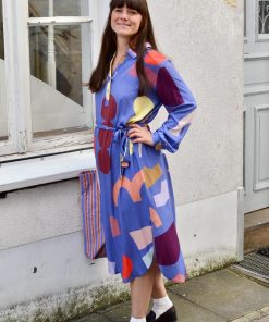Oversizekleid “multicolour shapes” midblue