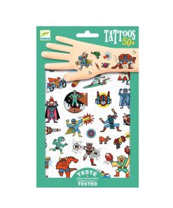 Djeco Kindertattoos Superhelden Metallic