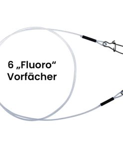 Fluorocarbon Vorfächer 6 Stück 15-25cm 18kg Tragkraft Barsch Zander