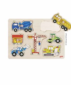 Goki Steckpuzzle Bagger und Baustelle