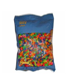 HAMA Bügelperlen Midi-Mix Neonfarben transparent, 3000 Stück