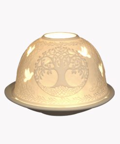 Porzellan Windlicht „Keltischer Lebensbaum“