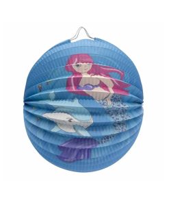 Lampion Meerjungfrau mit Delfin, rund