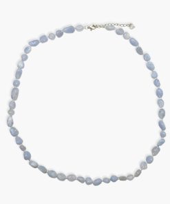 Chalcedon blau Nugget Kette
