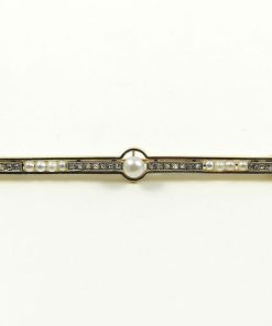 Art Deco Perl Diamant Brosche / Nadel, um 1920
