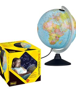 Leucht-Globus mit Weltkarte und Sternenbildern