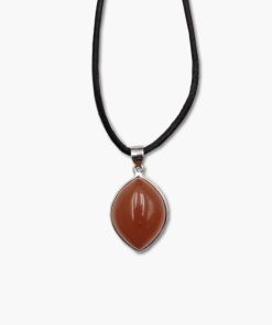 Mondstein rot Anhänger gefasst mit 925 Sterling Silber Öse