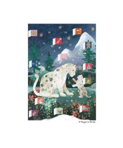 Adventskalender-Weihnachtskarte Schnee-Leoparden