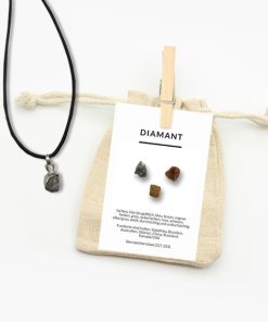 Diamant roh Anhänger silber gefasst