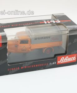 Schuco Modell 1:43 | Tempo Dreirad Planenwagen | DUNLOP Reifen ,orange | Art.Nr: 02210 mit OVP