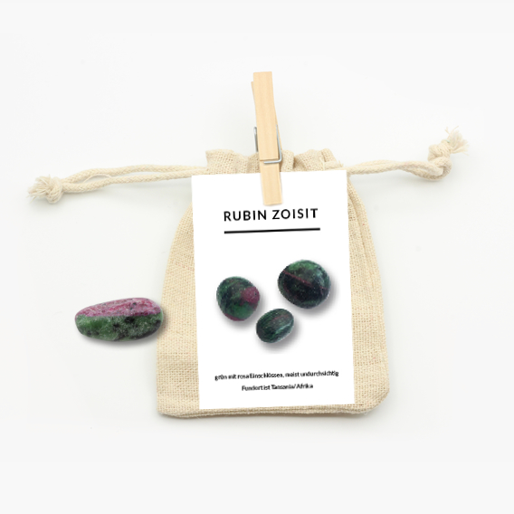 Rubin-Zoisit Trommelstein S