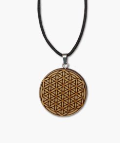 Zirbenholz-Anhänger mit Blume des Lebens