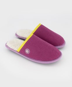 Cord-Slipper, Farbe lila