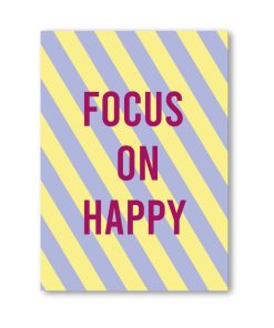 Postkarte FOCUS ON HAPPY gelb/flieder