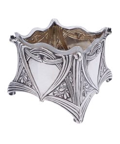 Jugendstil Jardiniere Silber & Glas – Franz Scheurle, Schwäbisch Gmünd