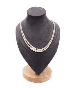 Art Deco Kunstperlenkette zweisträngig mit Silberschließe