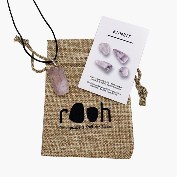 „Rooh“ Rohstein Anhänger Kunzit