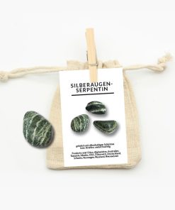 Silberaugenserpentin Trommelstein