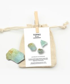 Topas bläulich natürlich im Fluss matt getrommelt Trommelstein