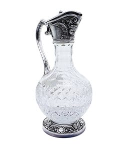 Monumentale Weinkaraffe aus Bleikristall & Sterlingsilber