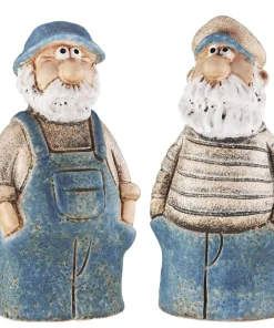 Zaunhocker Keramik Pfostenhocker 2er Set Seemann Albert und Jakob